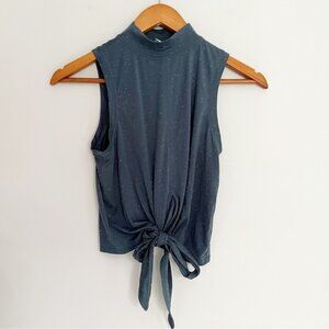 Lululemon Time To Restore Mock Neck Tank Size 2 Iron Blue